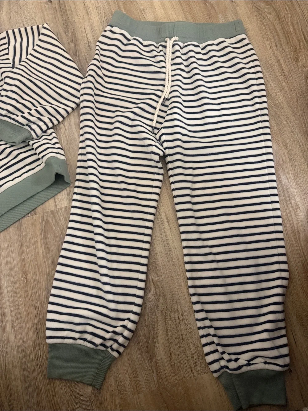 Madewell Striped matching Set with Sage Trim